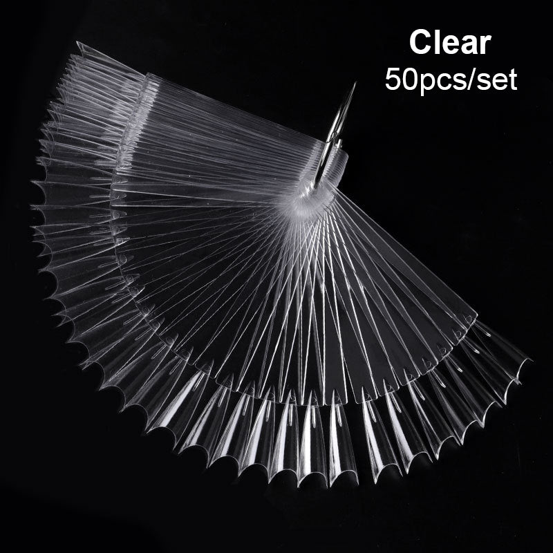 White / Clear Nail Practicing Tips - Nail Colour Swatches - 50 Pcs