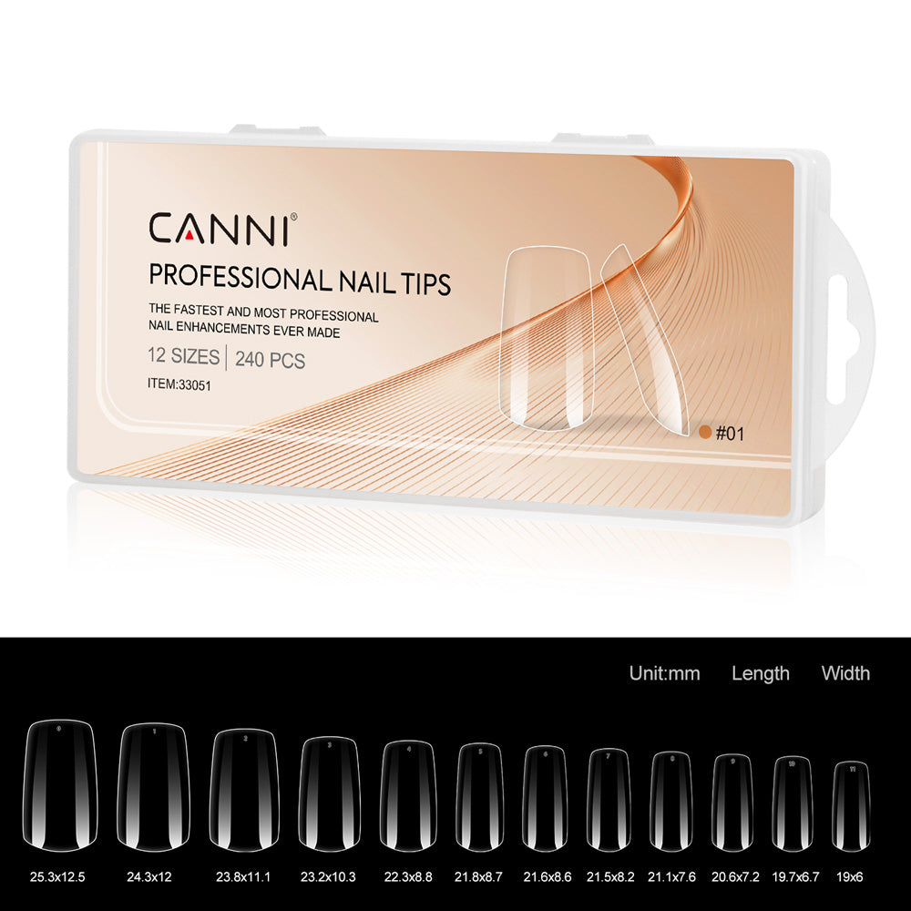 CANNI Clear Square - Soft Gel False Nail Tips