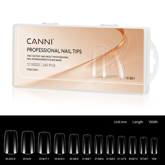 CANNI Clear Square - Soft Gel False Nail Tips