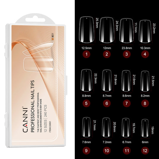 CANNI Clear Square - Soft Gel False Nail Tips