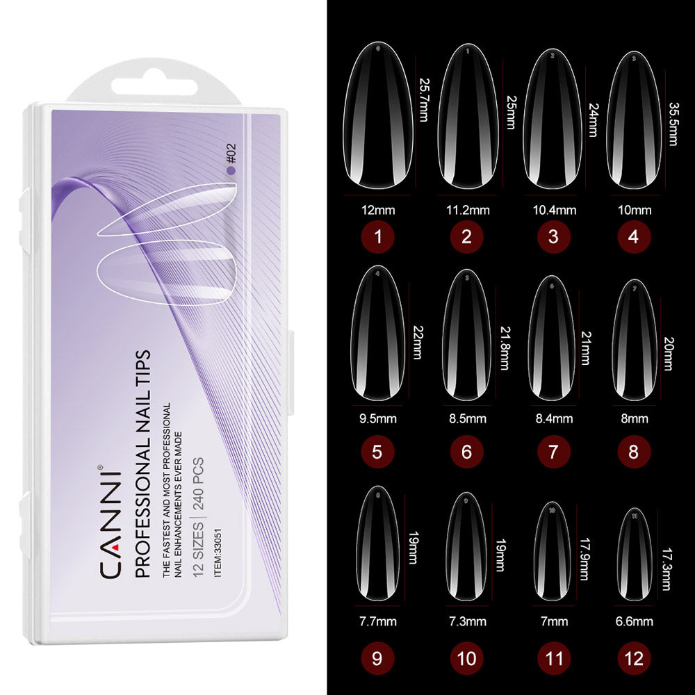 CANNI Clear Almond - Soft Gel False Nail Tips