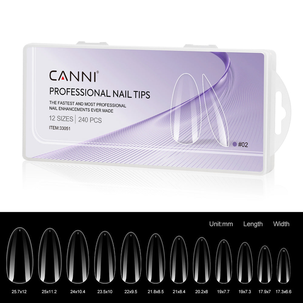 CANNI Clear Almond - Soft Gel False Nail Tips
