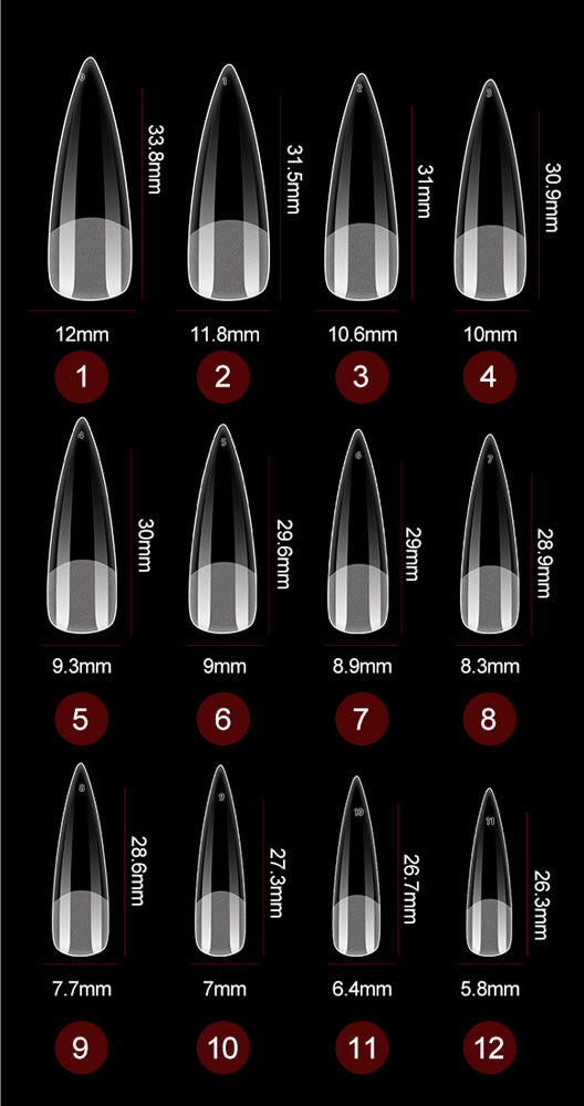 CANNI Half Matt Stiletto - Soft Gel False Nail Tips