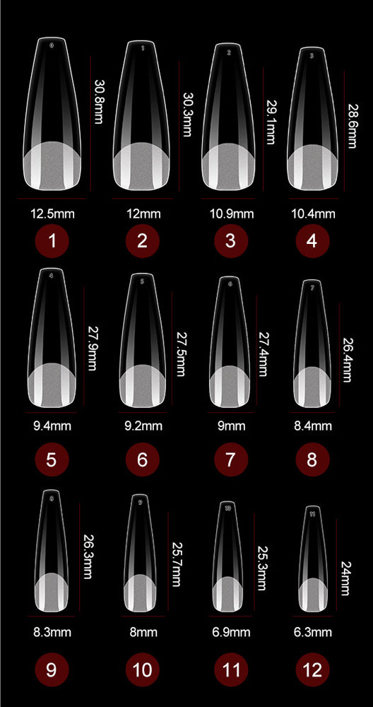 CANNI Half Matt Coffin - Soft Gel False Nail Tips
