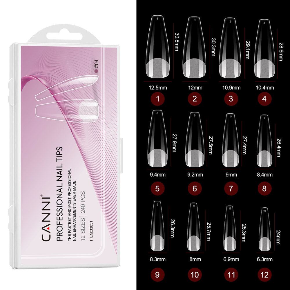 CANNI Half Matt Coffin - Soft Gel False Nail Tips