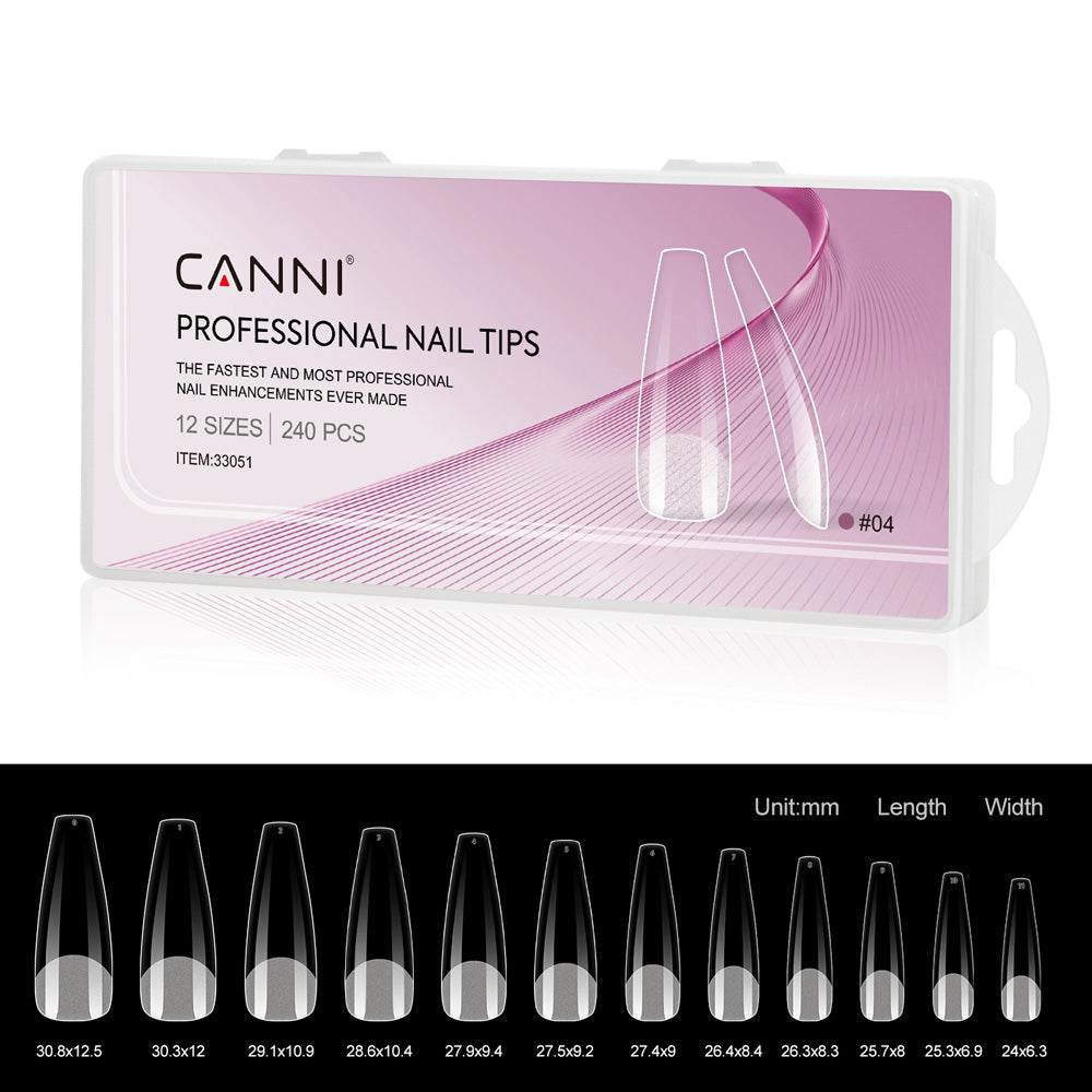 CANNI Half Matt Coffin - Soft Gel False Nail Tips