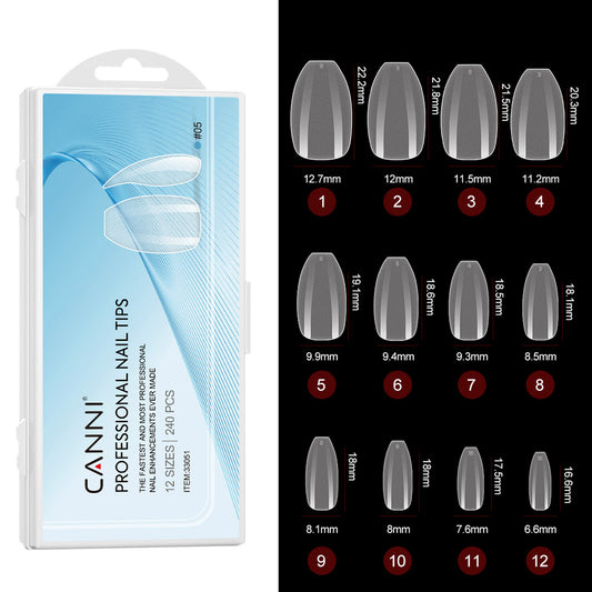 CANNI Matte Short Coffin - Soft Gel False Nail Tips