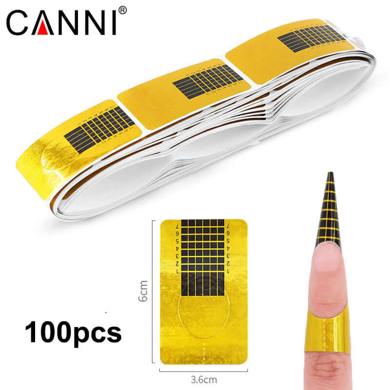 100pcs Gold Self Adhesive Nail Form Stickers