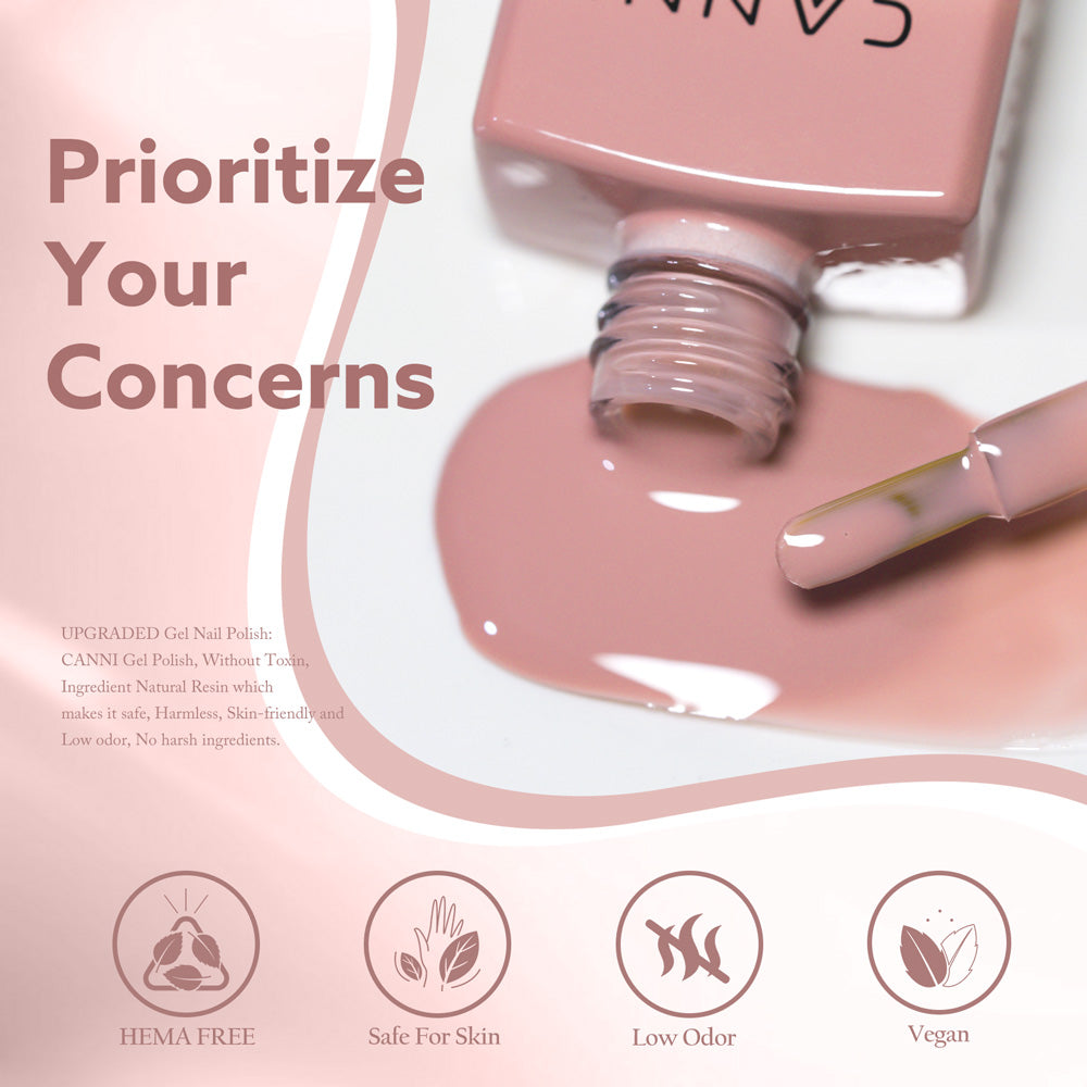 CANNI® Hema Free 9ml Nail Gel Polish Soak Off UV LED Jelly Nude Shades 9145-9168