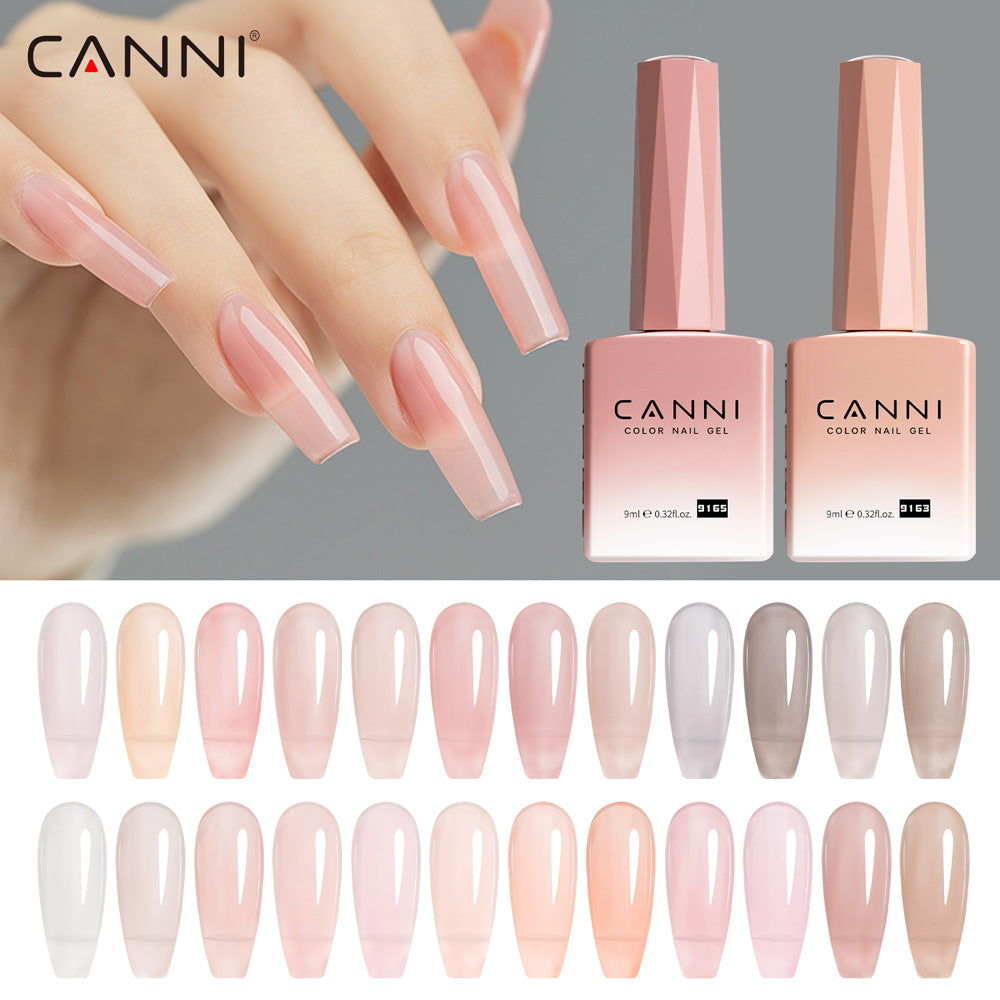 CANNI® Hema Free 9ml Nail Gel Polish Soak Off UV LED Jelly Nude Shades 9145-9168