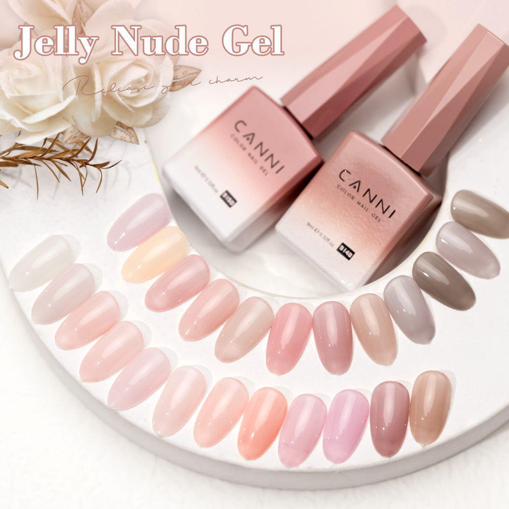 CANNI® Hema Free 9ml Nail Gel Polish Soak Off UV LED Jelly Nude Shades 9145-9168