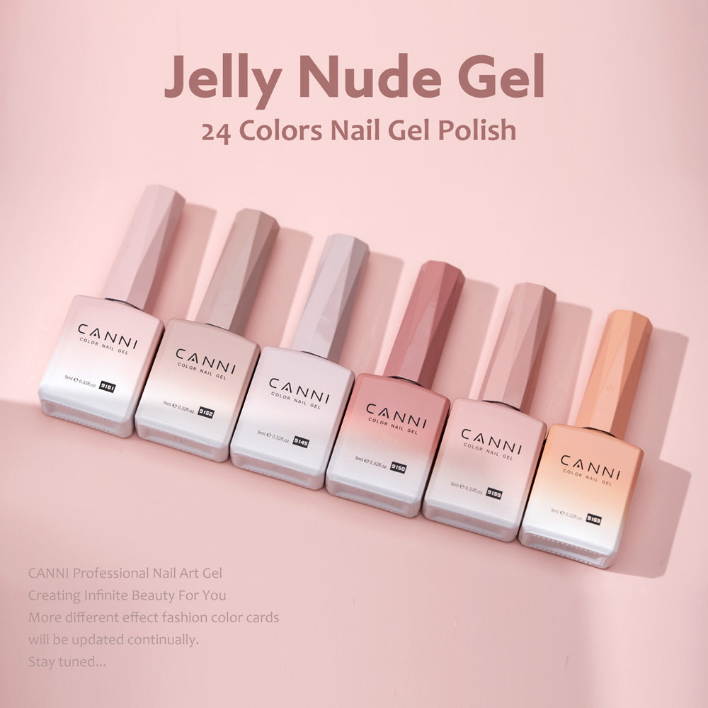CANNI® Hema Free 9ml Nail Gel Polish Soak Off UV LED Jelly Nude Shades 9145-9168