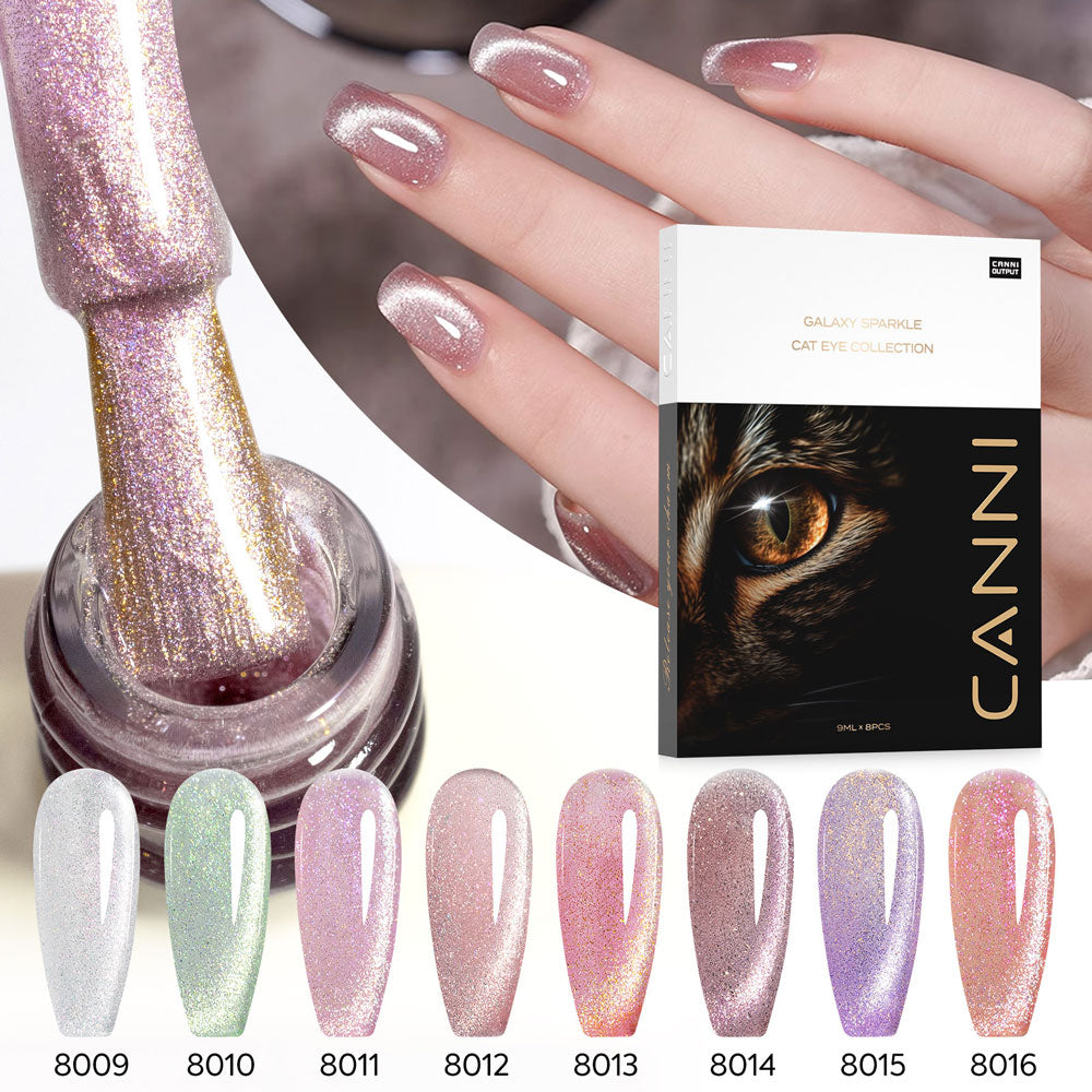 CANNI TPO& Hema Free Cat Eye 8pcs Kit BK - Pink Planet Series