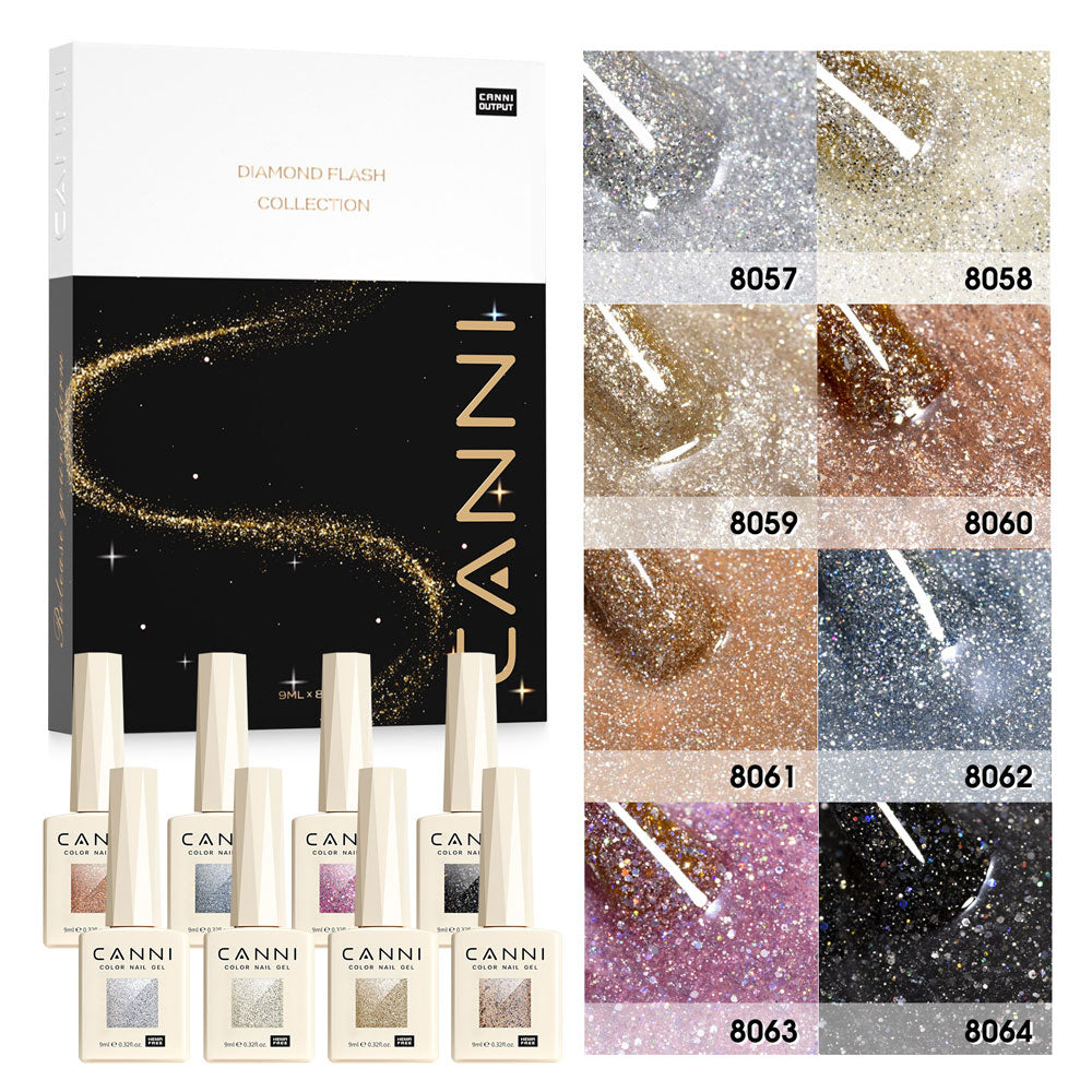 CANNI TPO & Hema Free Glittered 8pcs Kit HK - Diamond Glitter Series