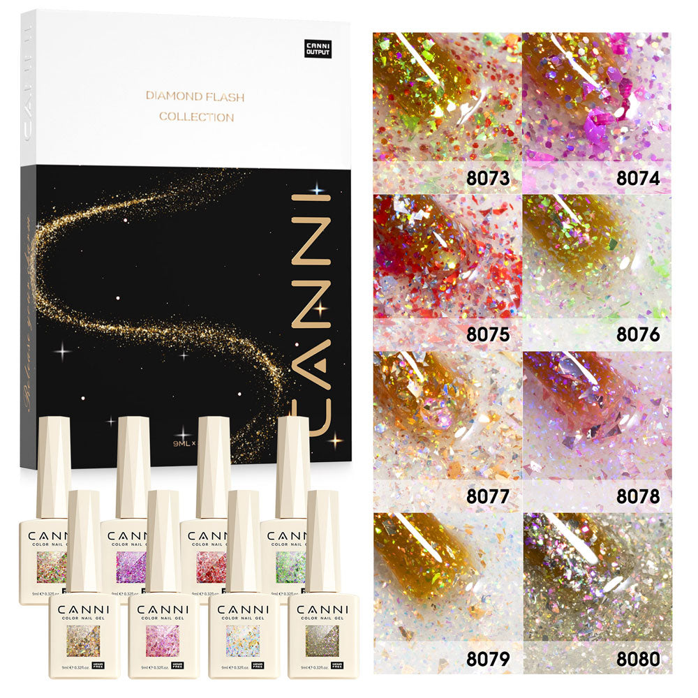 CANNI TPO & Hema Free Glittered 8pcs Kit JK - Prism Flash Series