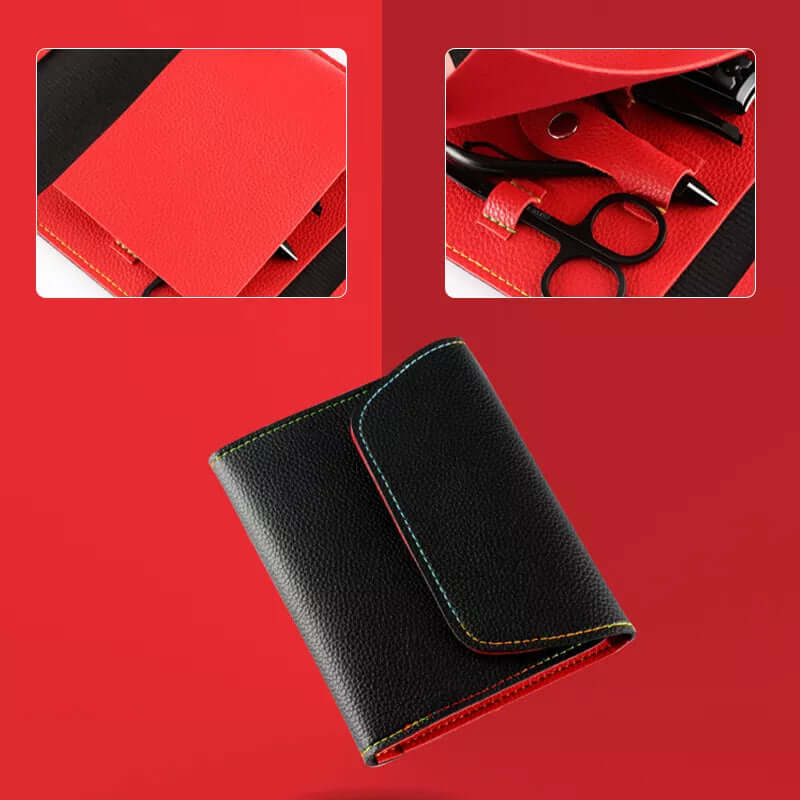 16 pcs Manicure Pedicure Set Finger Toe Nail Clippers Scissors Manicure Grooming Kit - Black Pouch