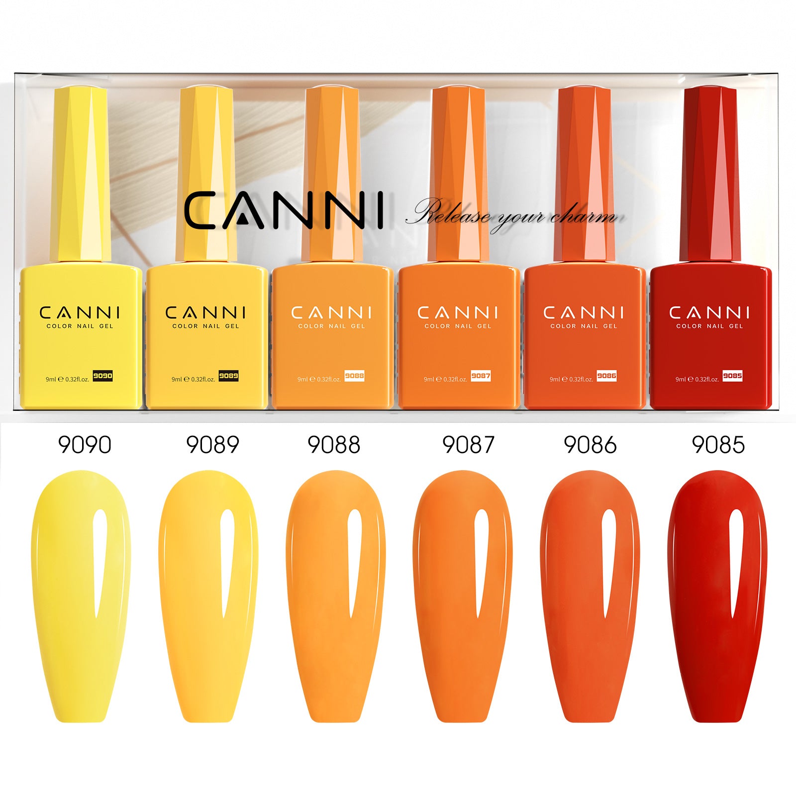 CANNI Hema Free Bundle of 6 Bottles UV LED Nail Gel Polish soak off - 9ml