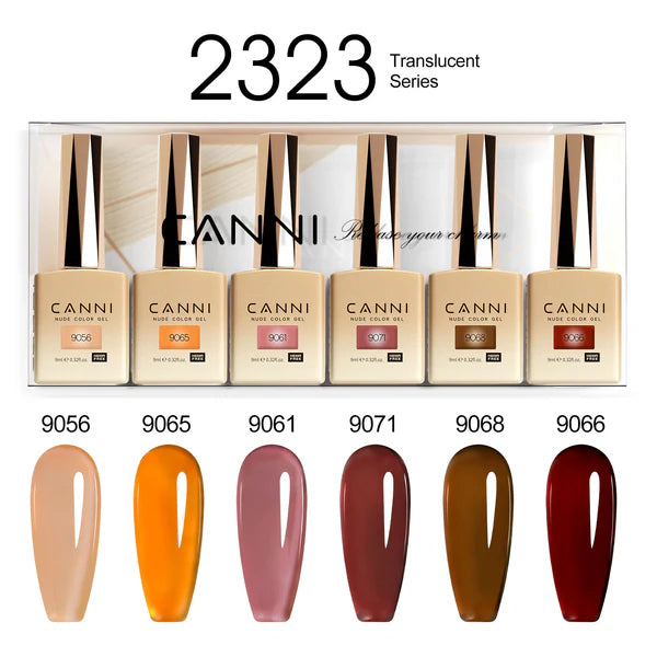 CANNI Hema Free Bundle of 6 Bottles UV LED Nail Gel Polish soak off - 9ml