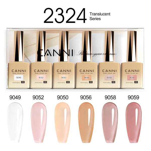 CANNI Hema Free Bundle of 6 Bottles UV LED Nail Gel Polish soak off - 9ml