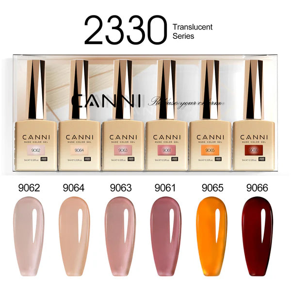 CANNI Hema Free Bundle of 6 Bottles UV LED Nail Gel Polish soak off - 9ml