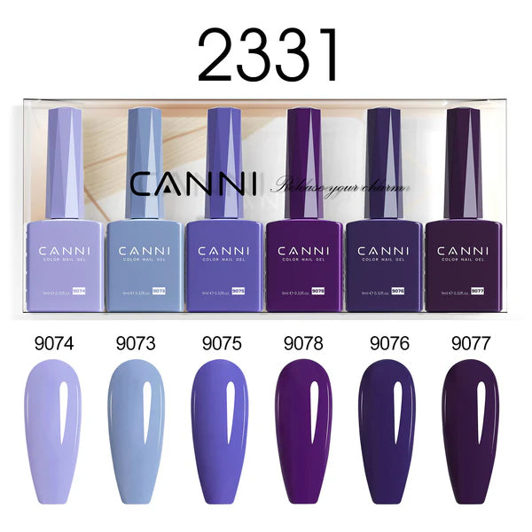 CANNI Hema Free Bundle of 6 Bottles UV LED Nail Gel Polish soak off - 9ml