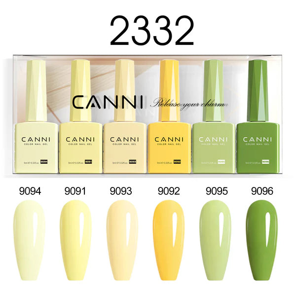 CANNI Hema Free Bundle of 6 Bottles UV LED Nail Gel Polish soak off - 9ml