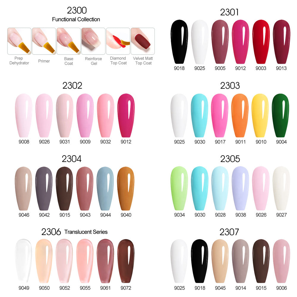 CANNI Hema Free Bundle of 6 Bottles UV LED Nail Gel Polish soak off - 9ml