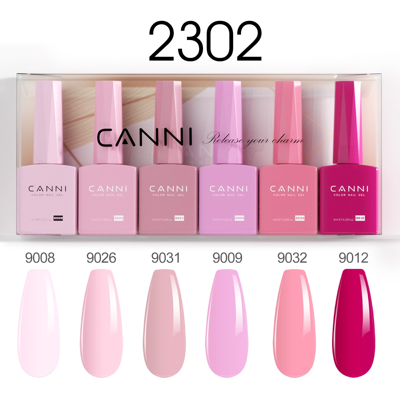 CANNI Hema Free Bundle of 6 Bottles UV LED Nail Gel Polish soak off - 9ml