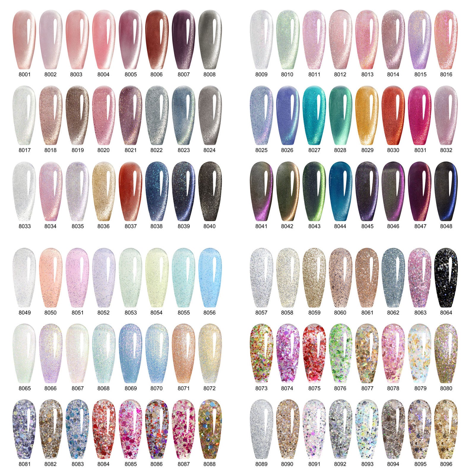CANNI Hema Free Cat Eye & Glittered Nail Gel Polish Soak Off UV LED Nail Varnish Gel 9ml