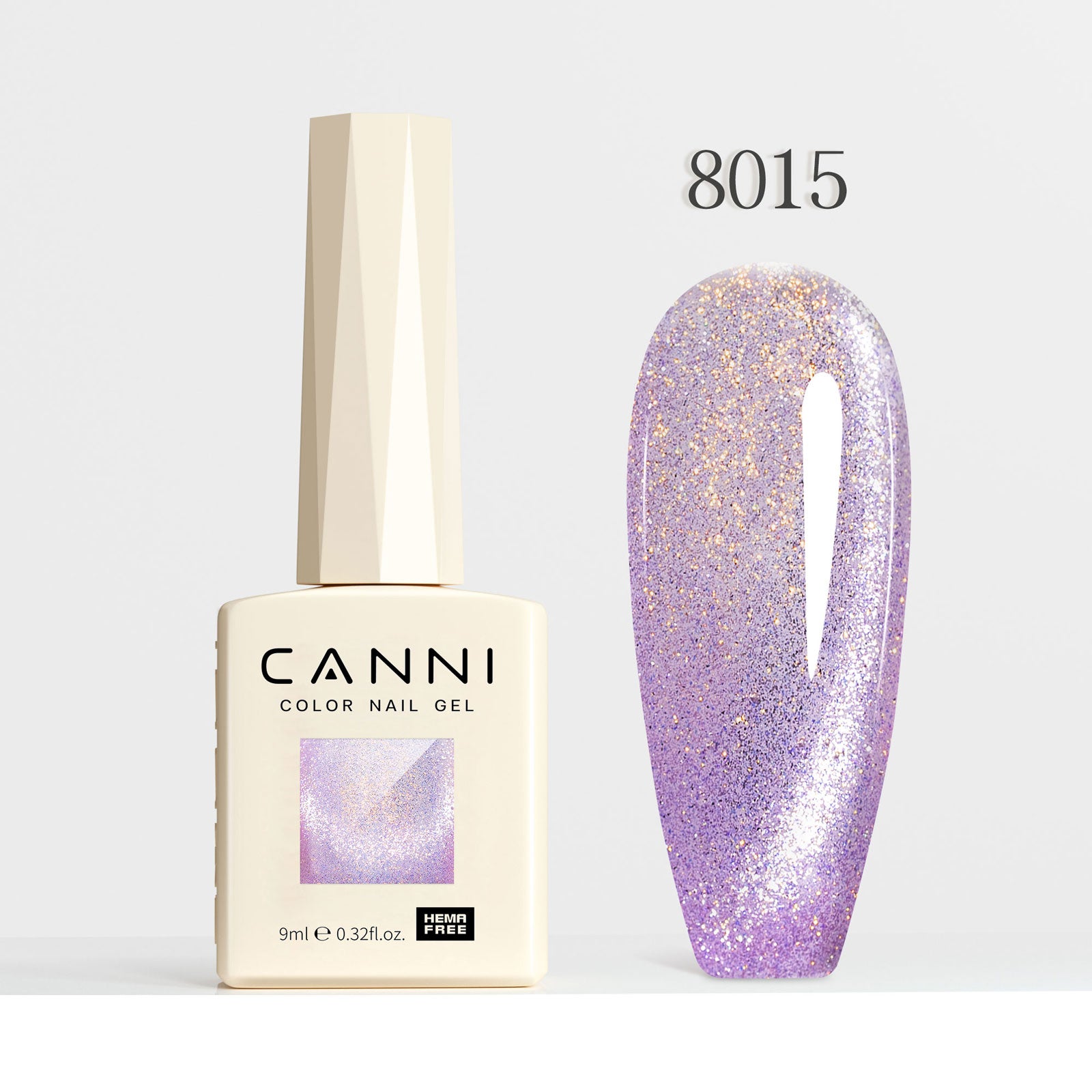 CANNI Hema Free Cat Eye & Glittered Nail Gel Polish Soak Off UV LED Nail Varnish Gel 9ml