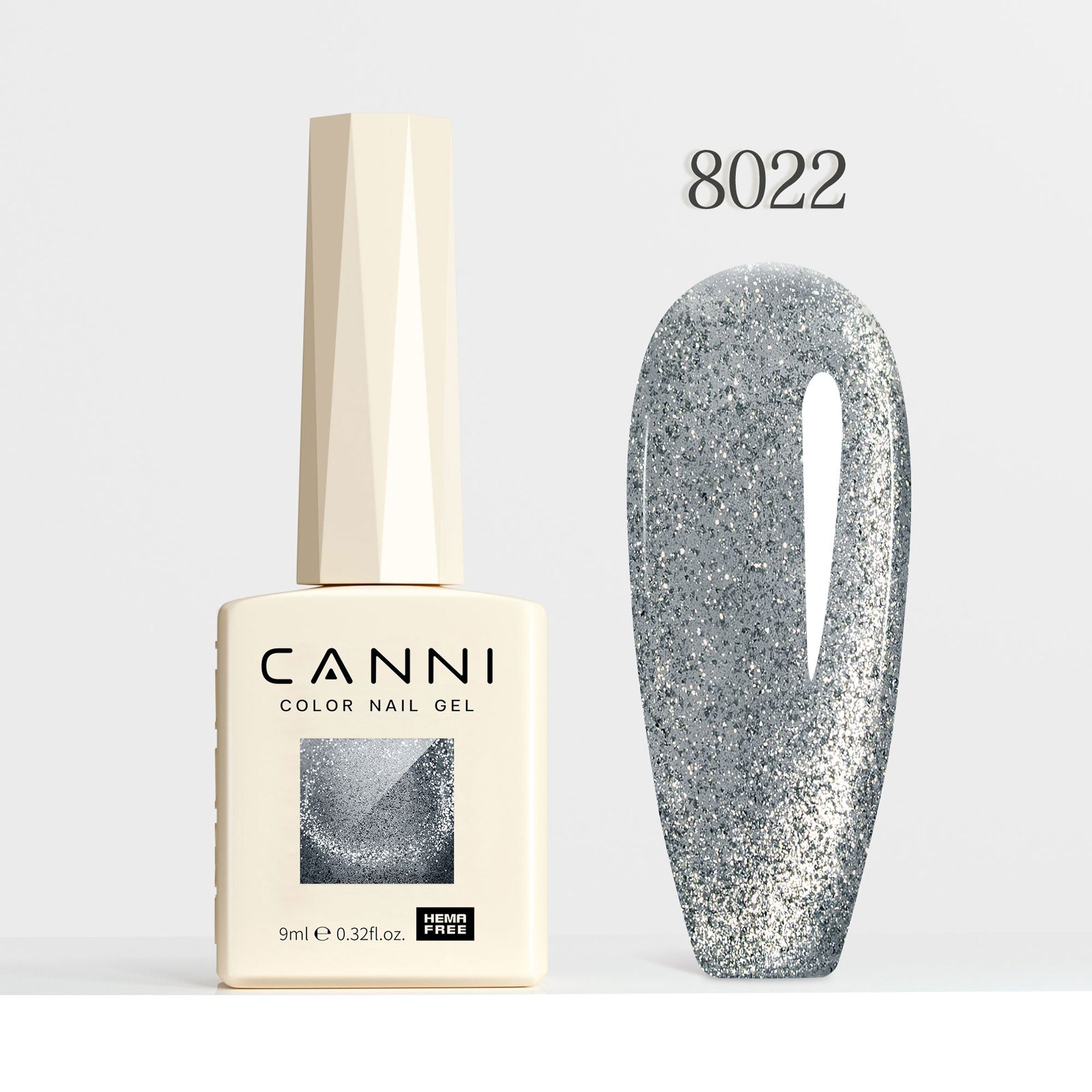 CANNI Hema Free Cat Eye & Glittered Nail Gel Polish Soak Off UV LED Nail Varnish Gel 9ml