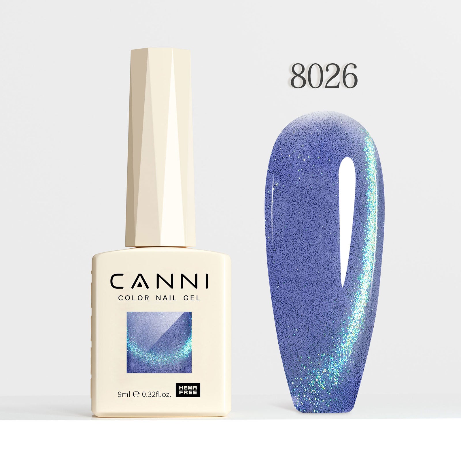CANNI Hema Free Cat Eye & Glittered Nail Gel Polish Soak Off UV LED Nail Varnish Gel 9ml