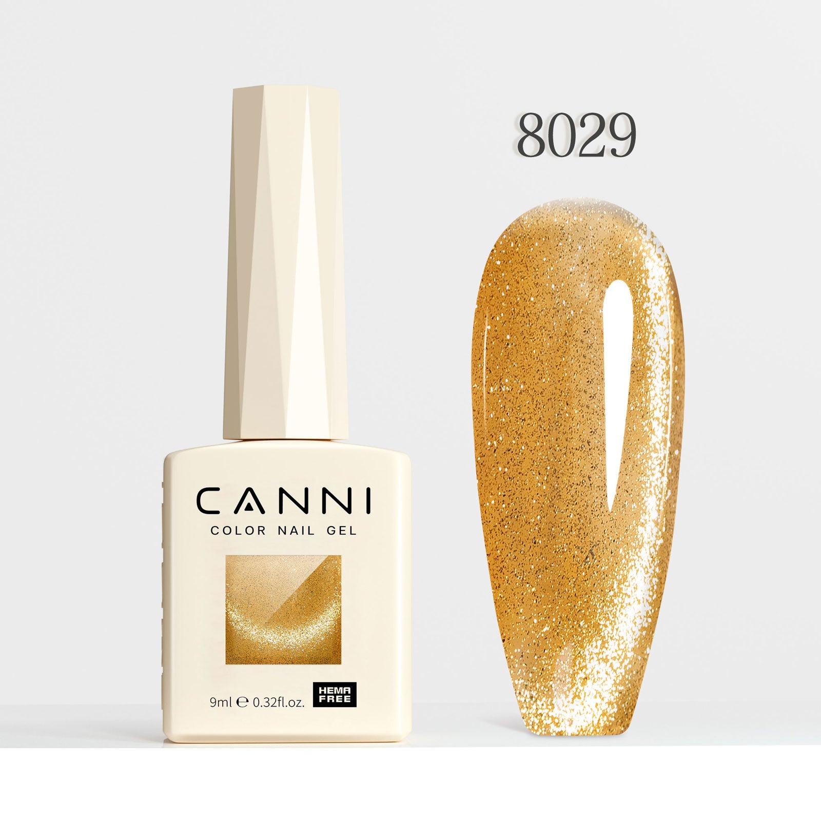CANNI Hema Free Cat Eye & Glittered Nail Gel Polish Soak Off UV LED Nail Varnish Gel 9ml