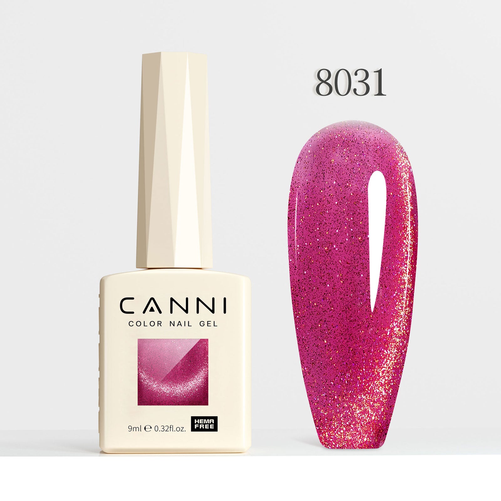 CANNI Hema Free Cat Eye & Glittered Nail Gel Polish Soak Off UV LED Nail Varnish Gel 9ml