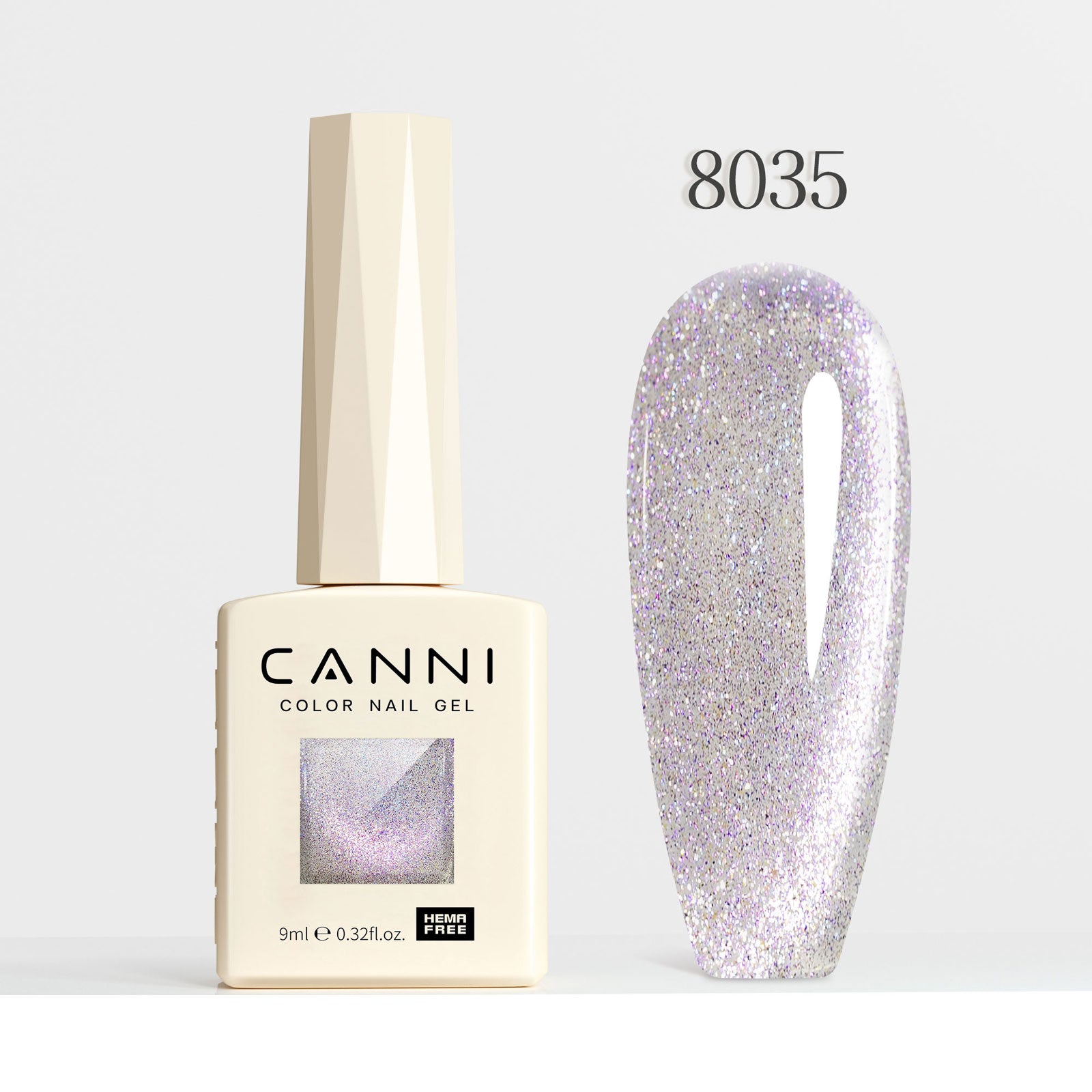 CANNI Hema Free Cat Eye & Glittered Nail Gel Polish Soak Off UV LED Nail Varnish Gel 9ml