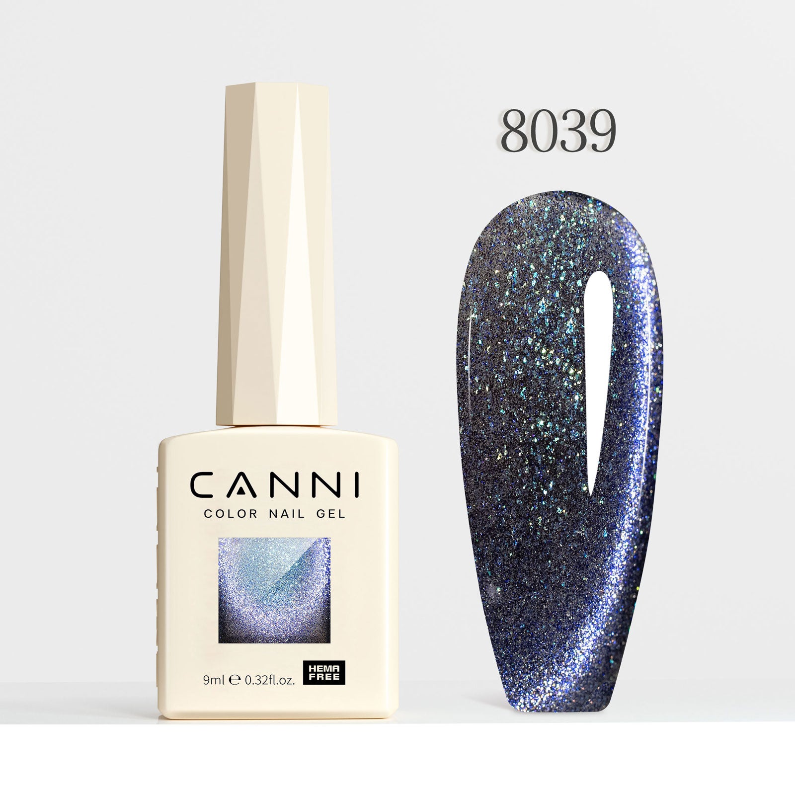 CANNI Hema Free Cat Eye & Glittered Nail Gel Polish Soak Off UV LED Nail Varnish Gel 9ml