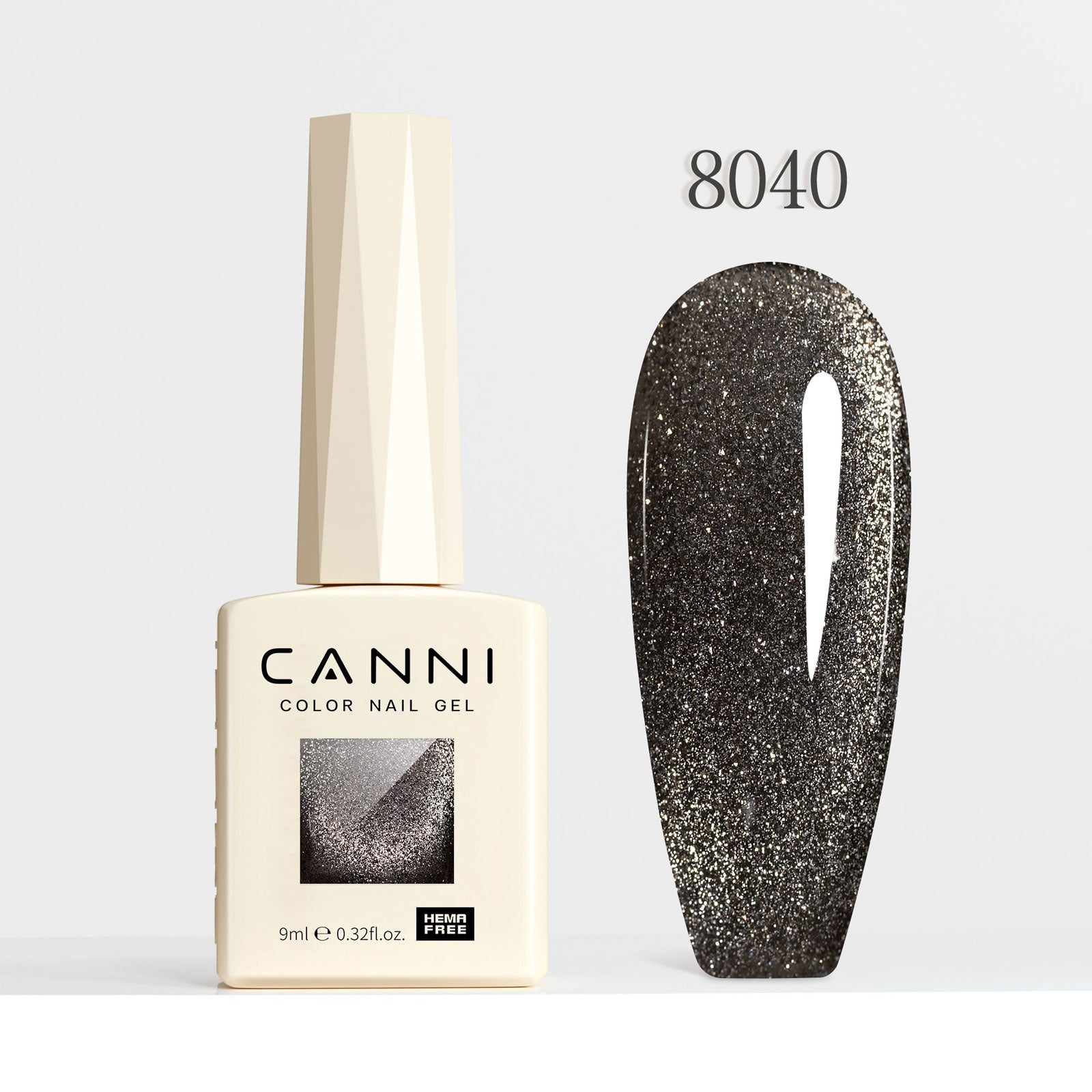 CANNI Hema Free Cat Eye & Glittered Nail Gel Polish Soak Off UV LED Nail Varnish Gel 9ml