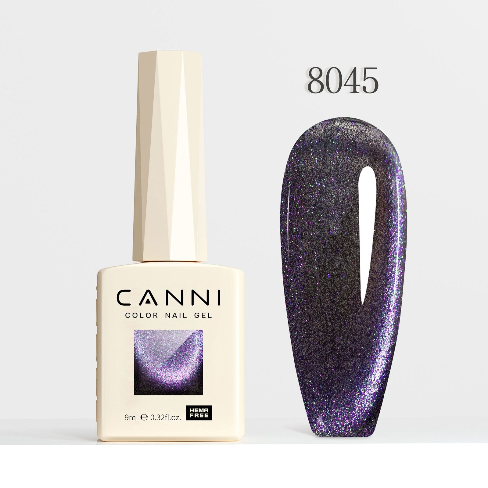 CANNI Hema Free Cat Eye & Glittered Nail Gel Polish Soak Off UV LED Nail Varnish Gel 9ml