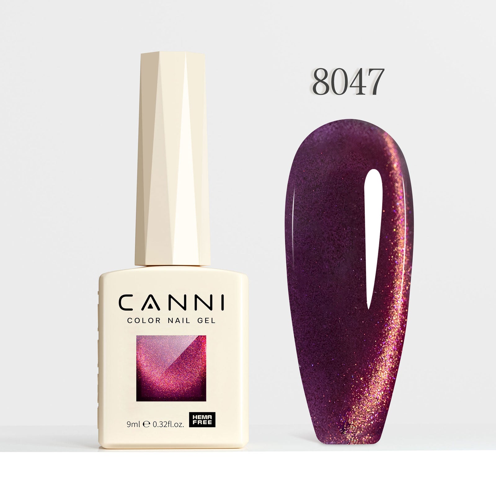 CANNI Hema Free Cat Eye & Glittered Nail Gel Polish Soak Off UV LED Nail Varnish Gel 9ml