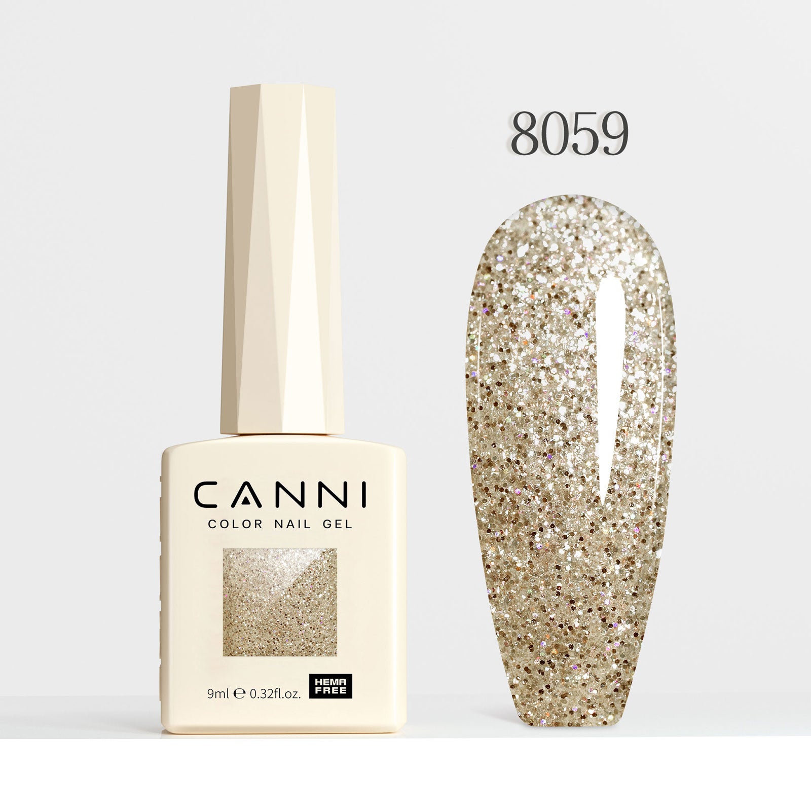 CANNI Hema Free Cat Eye & Glittered Nail Gel Polish Soak Off UV LED Nail Varnish Gel 9ml