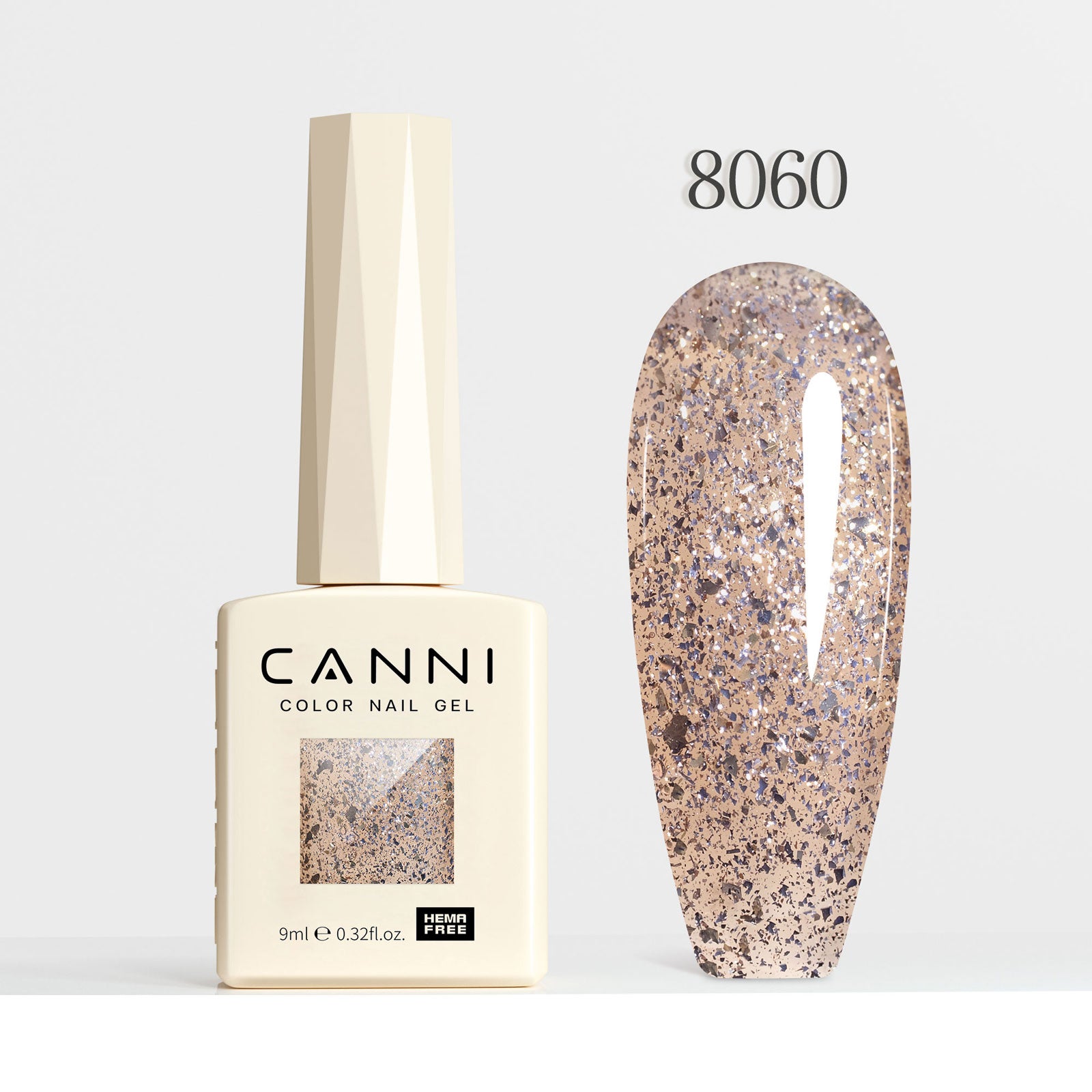 CANNI Hema Free Cat Eye & Glittered Nail Gel Polish Soak Off UV LED Nail Varnish Gel 9ml