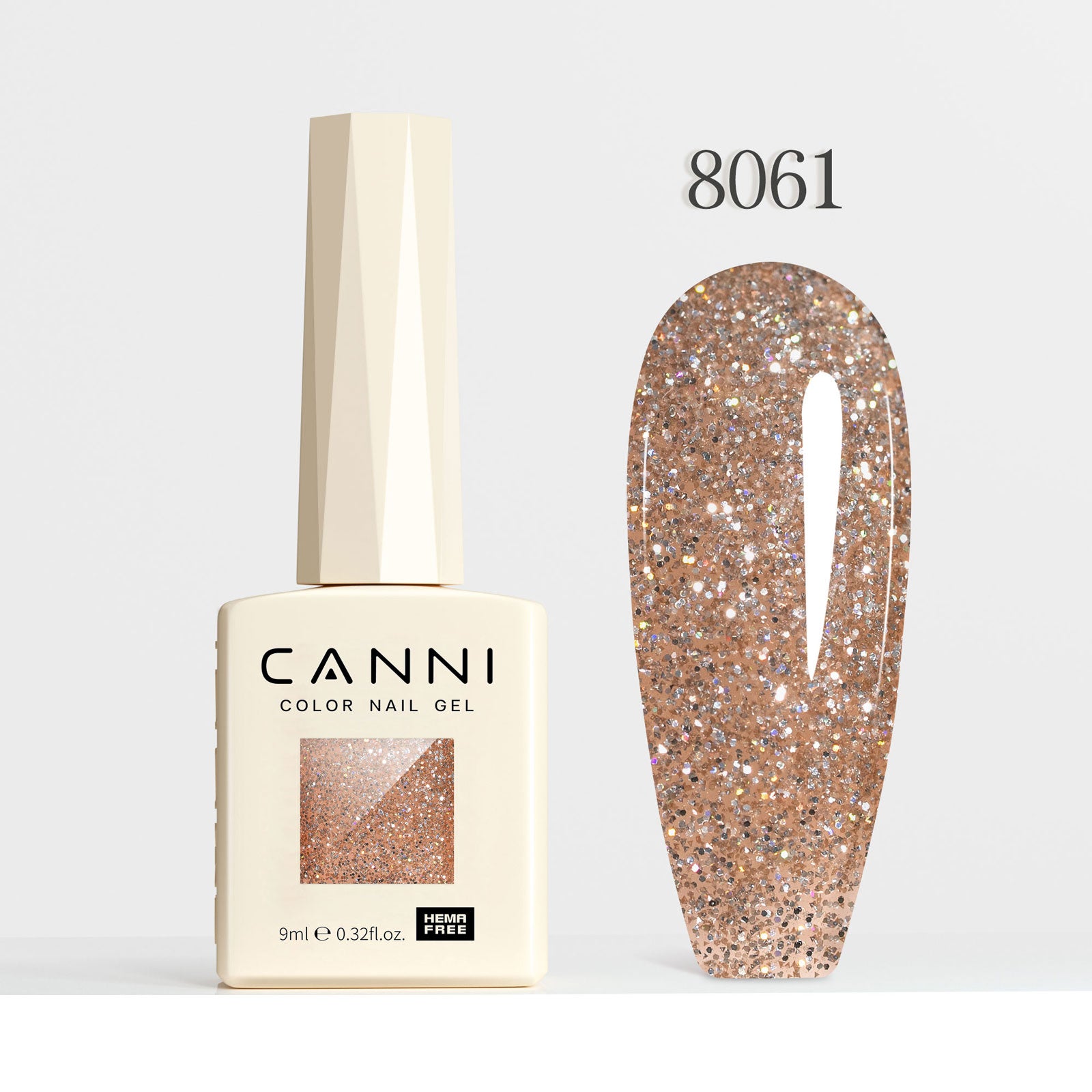 CANNI Hema Free Cat Eye & Glittered Nail Gel Polish Soak Off UV LED Nail Varnish Gel 9ml