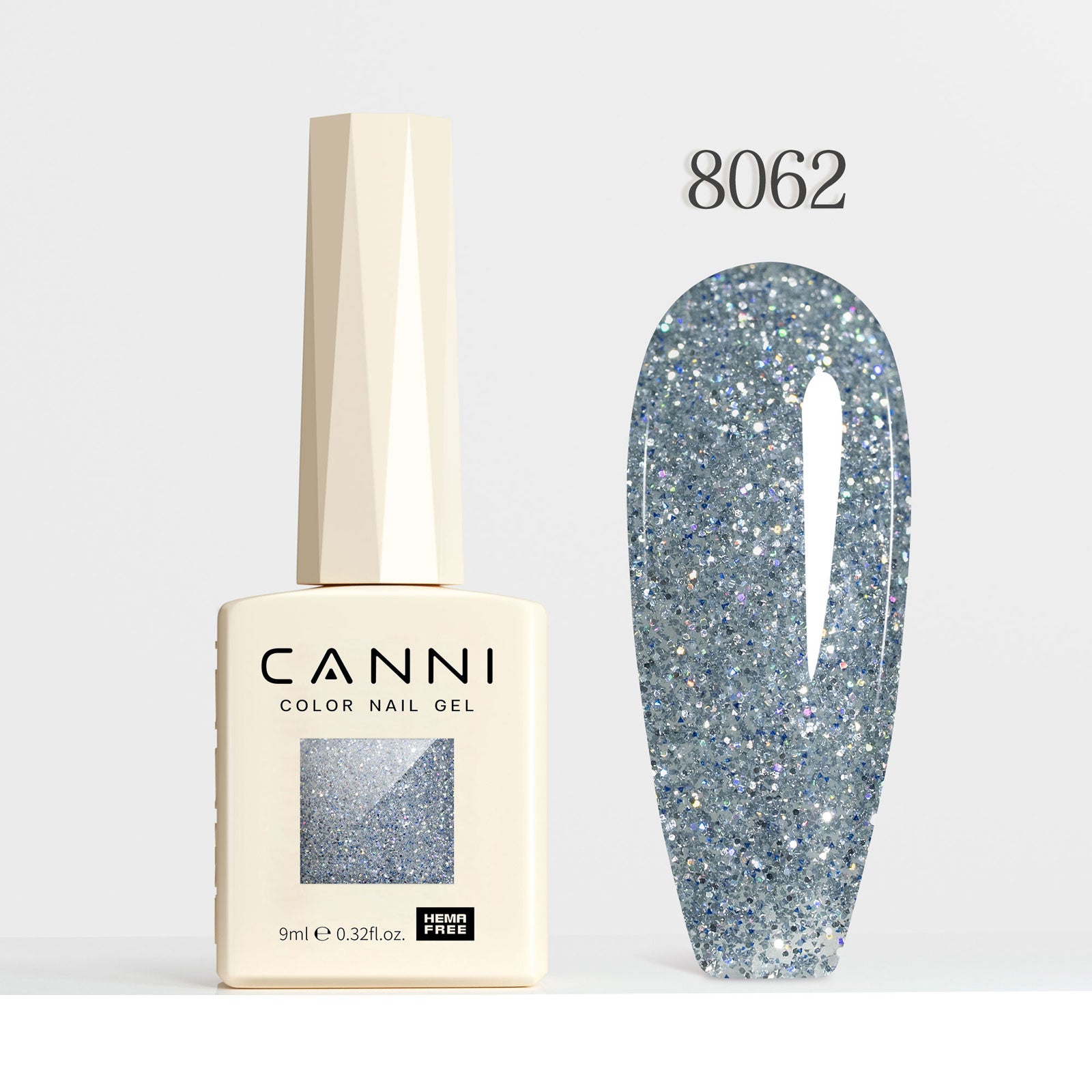 CANNI Hema Free Cat Eye & Glittered Nail Gel Polish Soak Off UV LED Nail Varnish Gel 9ml
