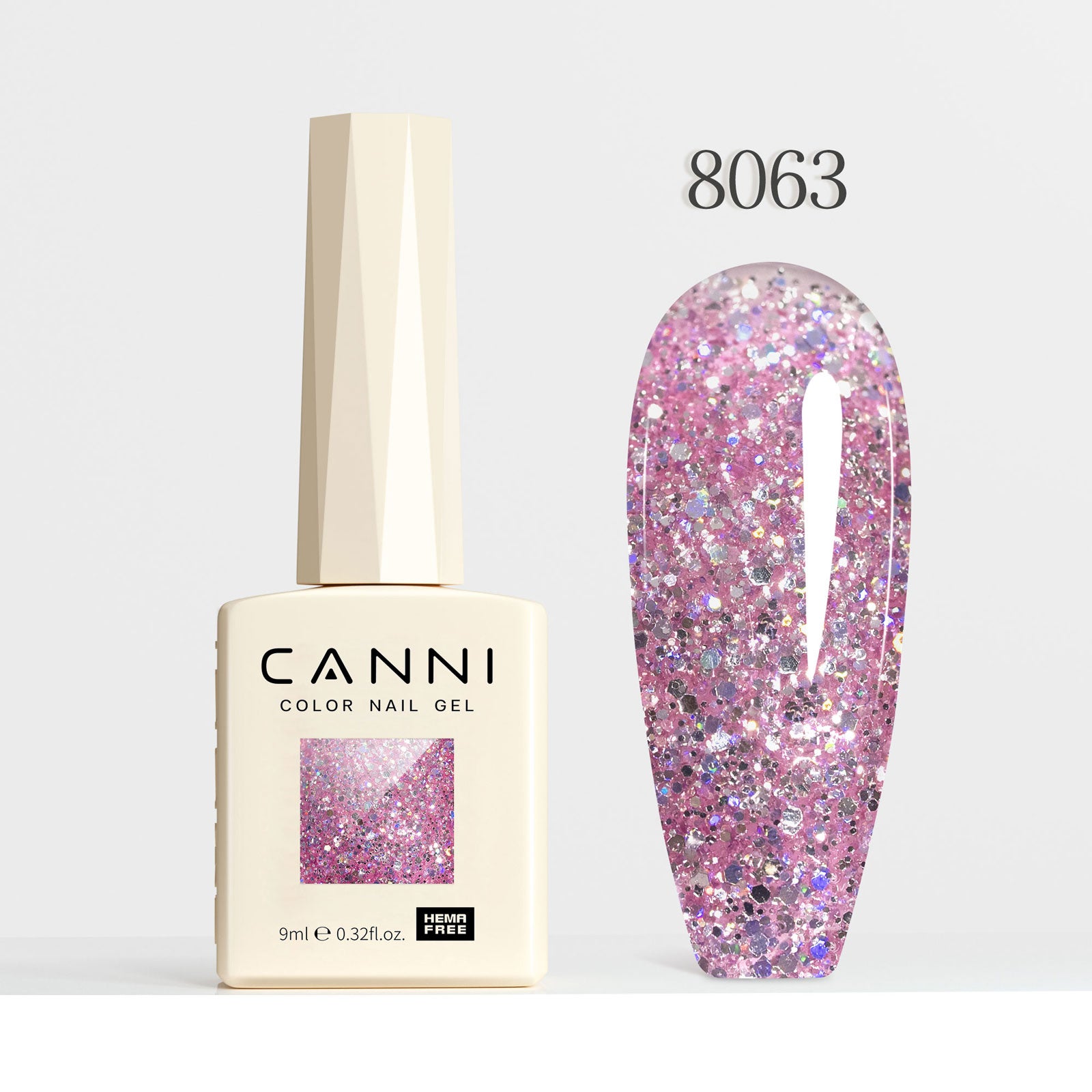 CANNI Hema Free Cat Eye & Glittered Nail Gel Polish Soak Off UV LED Nail Varnish Gel 9ml