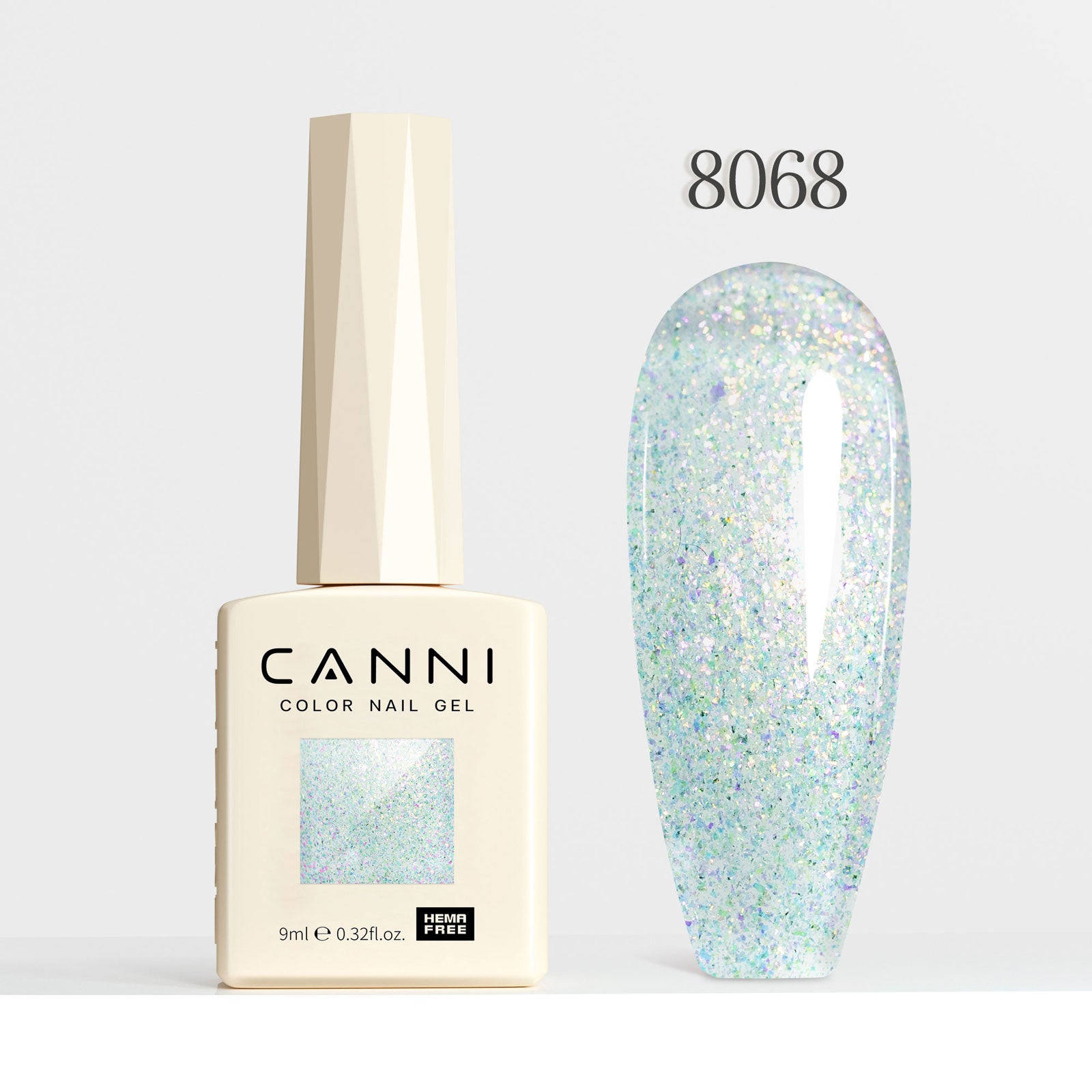 CANNI Hema Free Cat Eye & Glittered Nail Gel Polish Soak Off UV LED Nail Varnish Gel 9ml