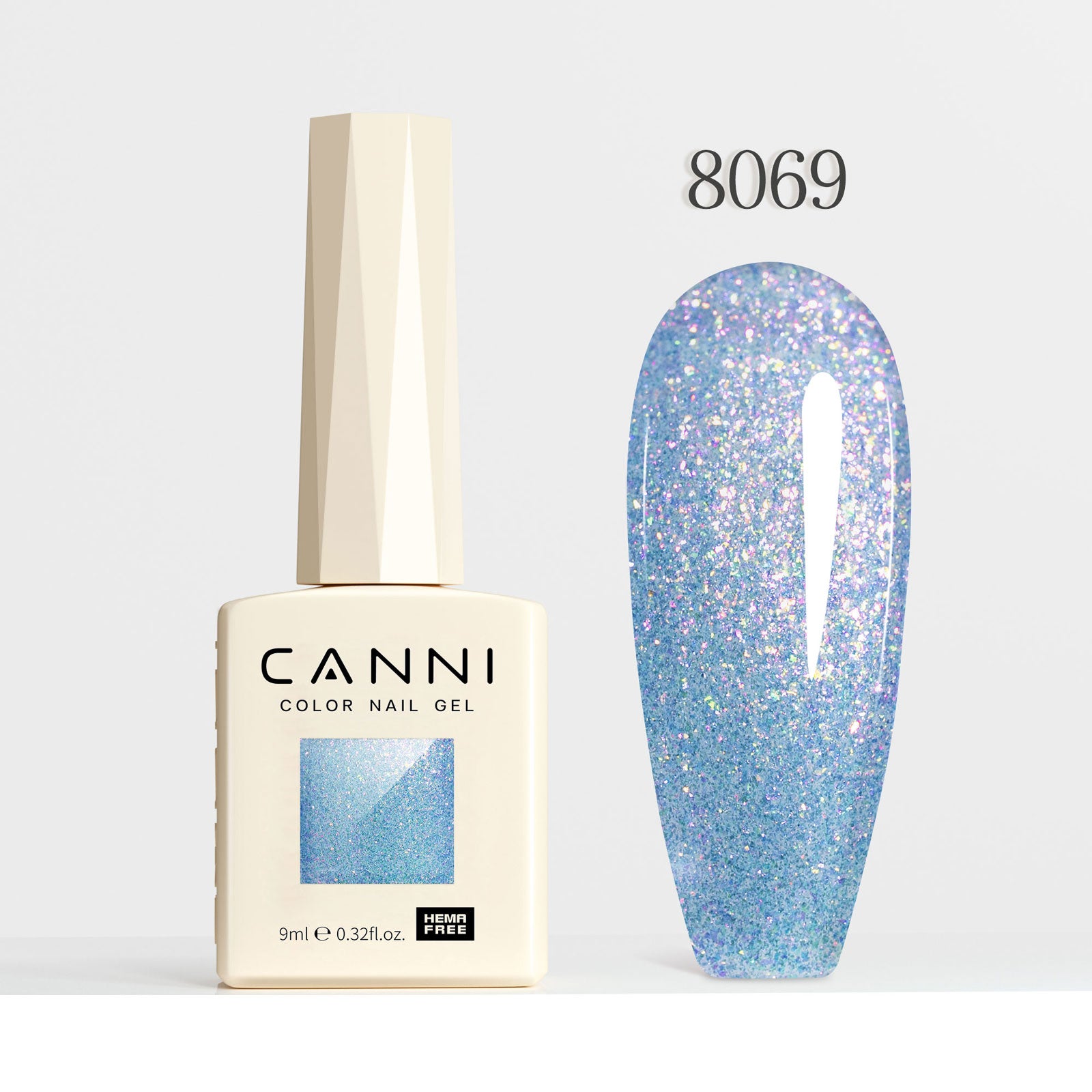 CANNI Hema Free Cat Eye & Glittered Nail Gel Polish Soak Off UV LED Nail Varnish Gel 9ml