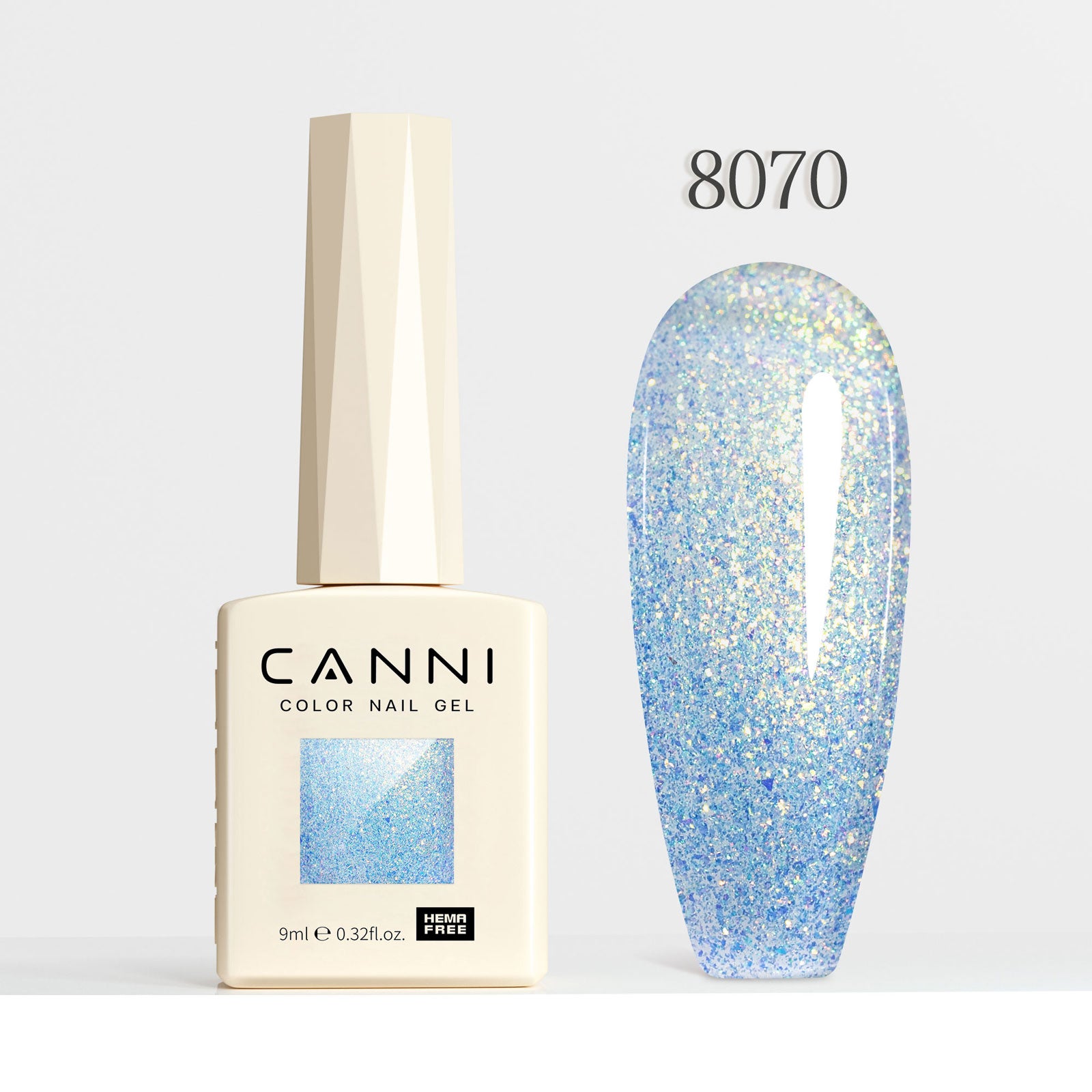 CANNI Hema Free Cat Eye & Glittered Nail Gel Polish Soak Off UV LED Nail Varnish Gel 9ml