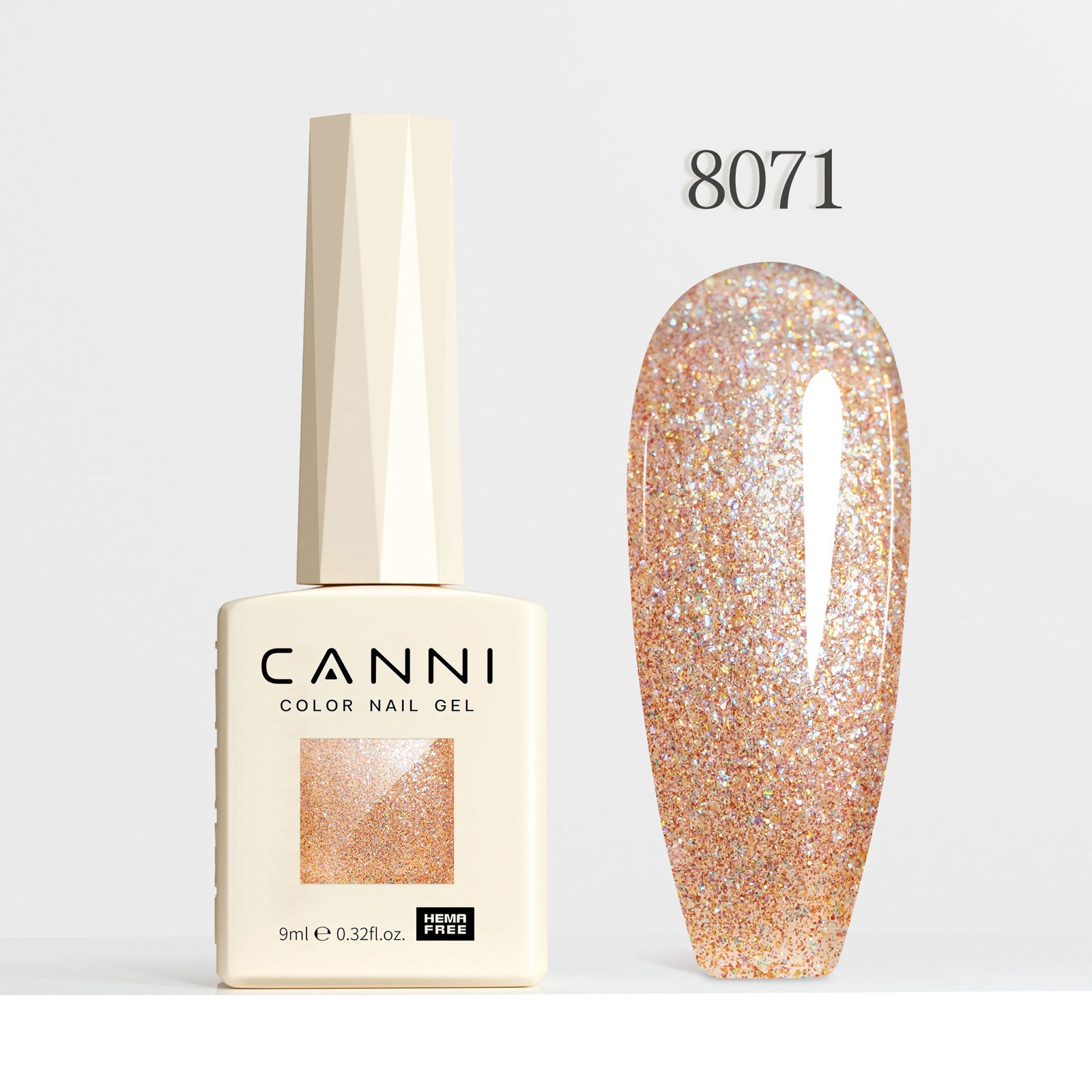 CANNI Hema Free Cat Eye & Glittered Nail Gel Polish Soak Off UV LED Nail Varnish Gel 9ml
