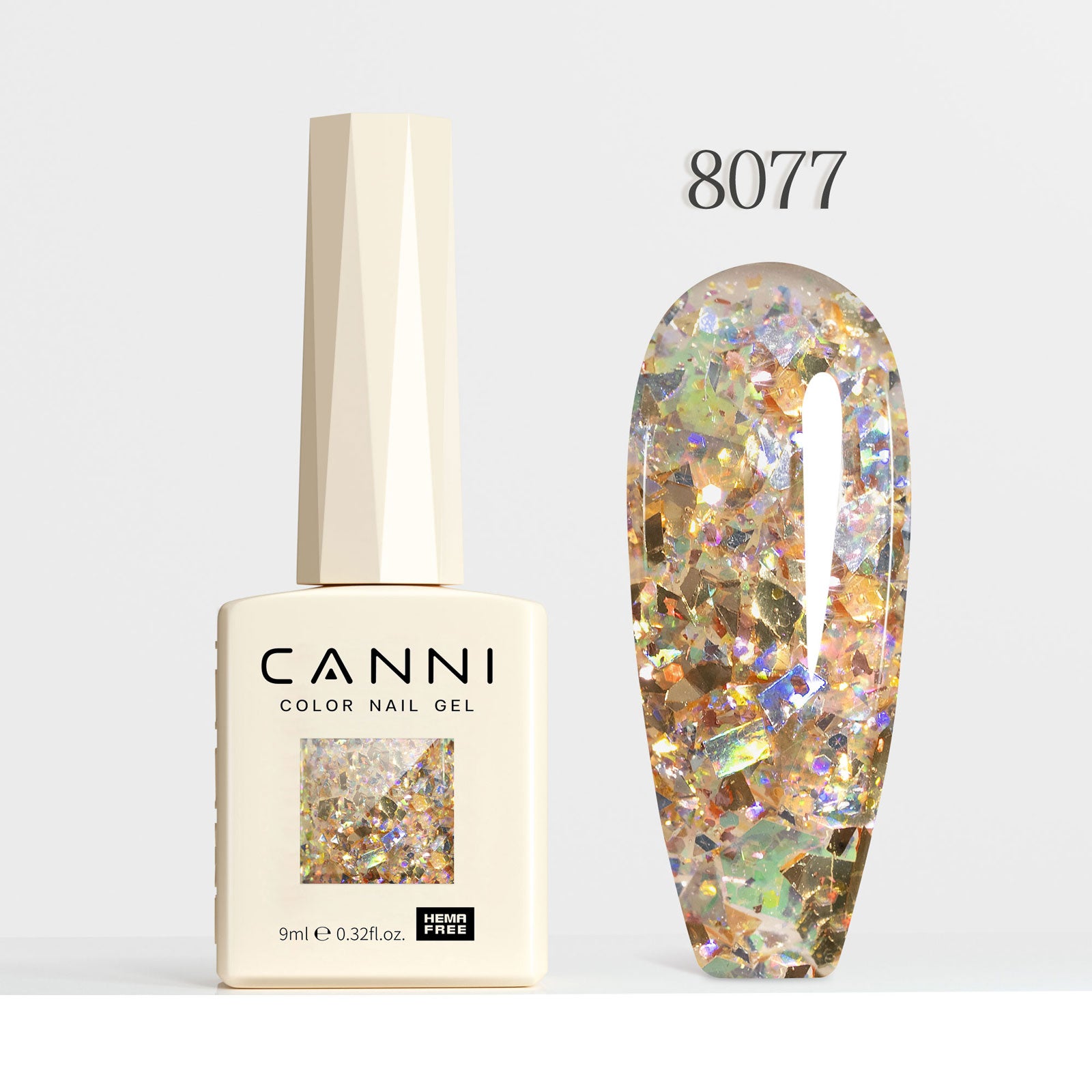 CANNI Hema Free Cat Eye & Glittered Nail Gel Polish Soak Off UV LED Nail Varnish Gel 9ml