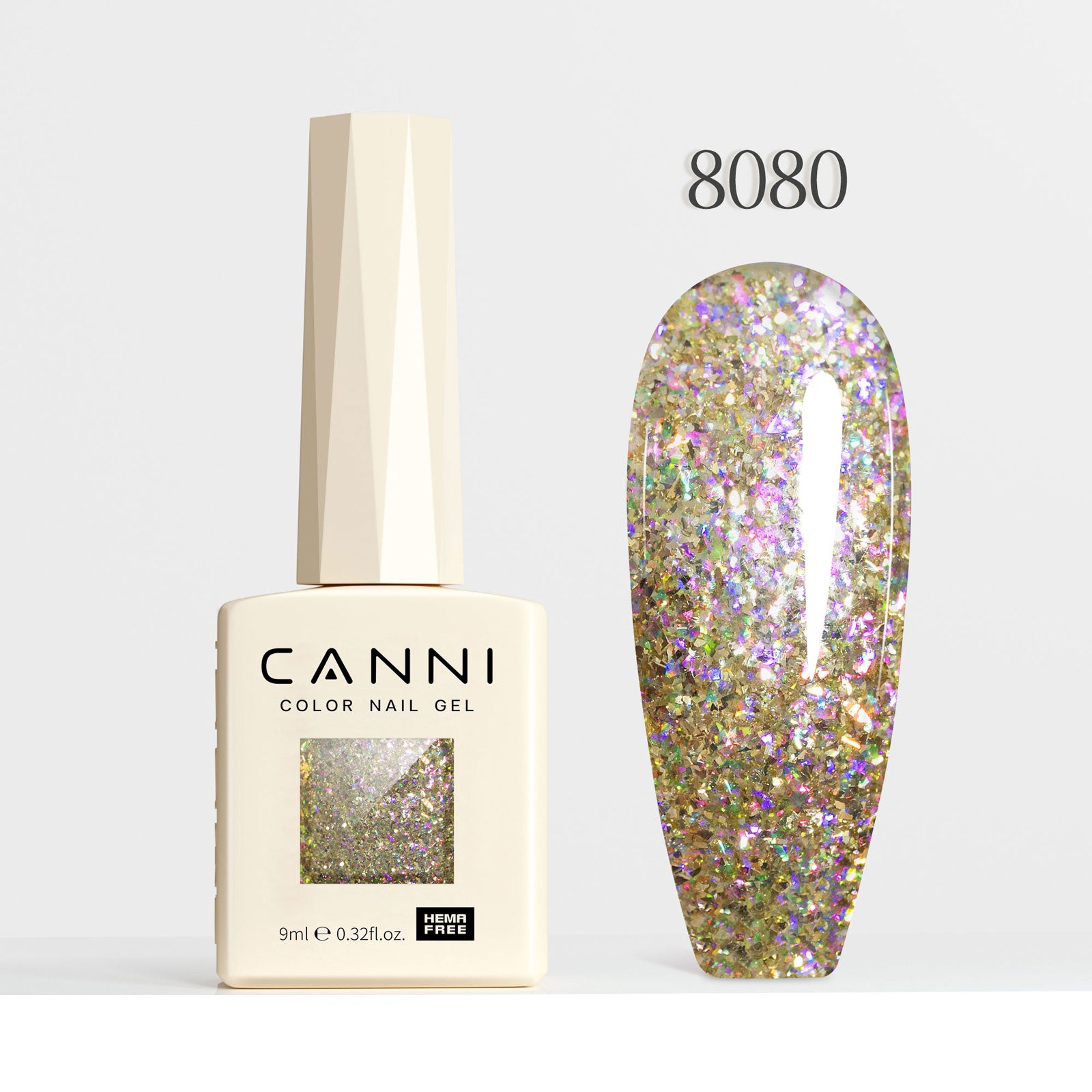 CANNI Hema Free Cat Eye & Glittered Nail Gel Polish Soak Off UV LED Nail Varnish Gel 9ml